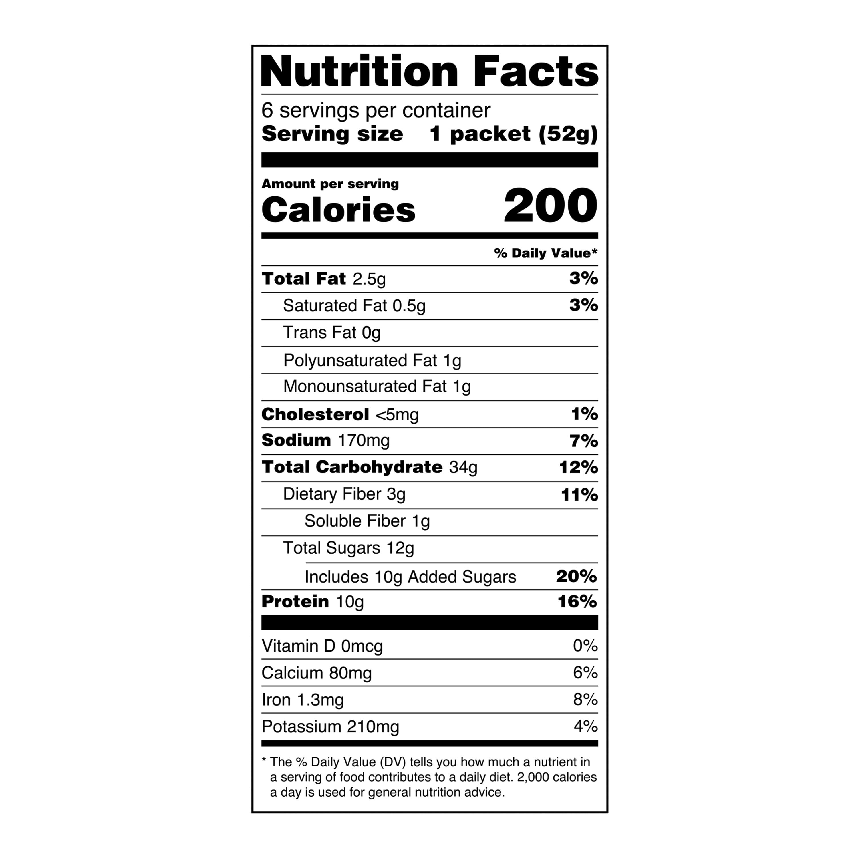 (3 pack) Great Value Maple & Brown Sugar Protein Instant Oatmeal, 1.83 oz, 6 Count