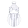 thumbnail image 5 of Aiihoo Girls Lyrical Dance Dress Sleeveless Backless Leotard Dress Sparkle Modern Dancing Dress White 16, 5 of 6