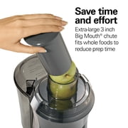 Hamilton Beach Big Mouth Pro Juicer Machine for Fruits and Vegetables with Extra Large Chute, Extractor de Jugos, Gray