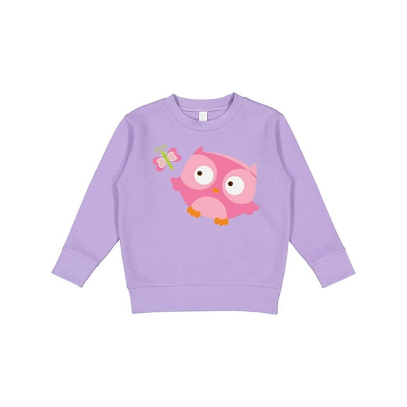 Inktastic Pink Owl and Butterfly Toddler Sweatshirt