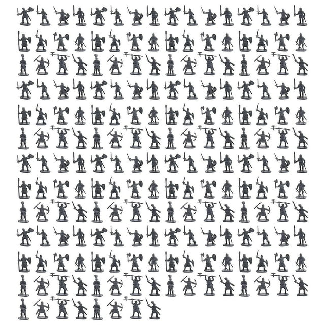 1:72 200/set figuras de plástico soldados de juguete hombres espadachín acción Diy escena de guerra juguetes gris