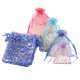 thumbnail image 2 of 50/100 piezas de bolsas de regalo de organza con patrón de pestañas nuevas de 7x9, 9x12, 10x15, 13x18 cm, bolsas de embalaje con cordón para dulces para fiestas de Navidad y bodas, 2 of 5