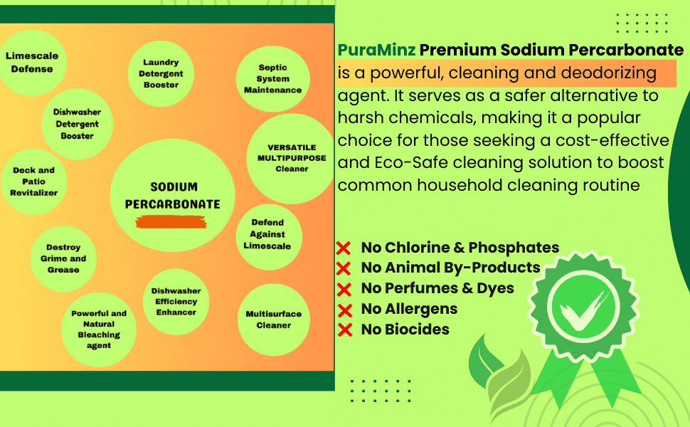 Sodium Percarbonate (10 LB)-Premium Oxygen Bleach & Multi-Purpose Stain Remover in Durable Resealable Packaging