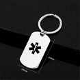 thumbnail image 2 of Customized Medical Alert ID No Needle Awareness Keychain Personalized Medic Alarm Namplate Keyring Tag Disease Allergy Identification Reminder for Men Women,with Aid Bag, 2 of 7