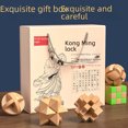thumbnail image 4 of Beech Wood Luban Lock Jiugongge Set Children‘s Educational Kongming Lock Adult Leisure Unlock Creative Building Blocks, 4 of 6