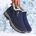 thumbnail image 6 of Wovix Men's Winter Slip-On Warm Ankle Chukka Boots with Arch Support Waterproof Anti-Slip Snow Loafers Hiking Walking Shoes Outdoor Shoes Blue 41, 6 of 7