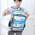 thumbnail image 6 of FORMRS Unisex School Backpack 17" Student Travel Bag with Laptop Compartment, Yellow Sailboats, 6 of 7
