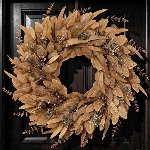 Yastouay 26" Fall Wreath for Front Door, Fall Decor for Home, Artificial Autumn Wreath with Eucalyptus for Wall