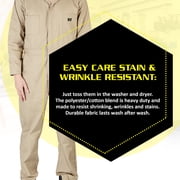 Natural Uniforms Long Sleeve Coverall 861 ( Khaki, Large )