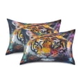 thumbnail image 2 of Dailycode Satin Pillow Case King Silk Pillow Cover for Hair and Skin Envelope Closure Abstract Art Oil Painting Tiger 20"x40", 2 of 9