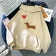 thumbnail image 2 of Sudaderas con capucha de Dachshund para mujer, Camisa con capucha de anime divertido, estilo coreano, ropa gótica, 2023, 2 of 5