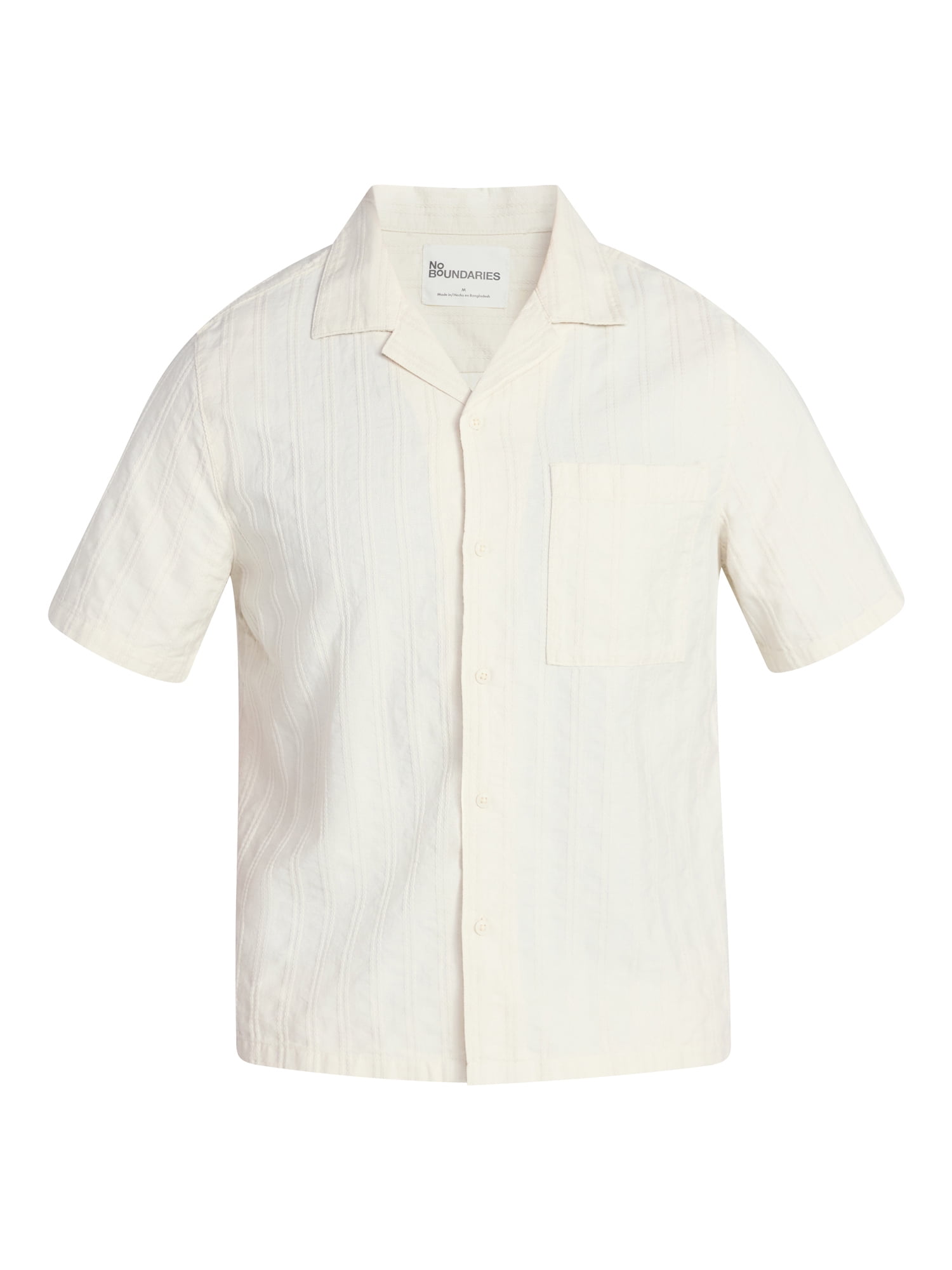 No Boundaries Poolside Dobby Shirt with Short Sleeves, Men's XS-4XLT