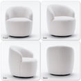thumbnail image 6 of Swivel Barrel Chair Set of 2 ,Modern Round Accent Armchairs,Teddy Fabric Comfy 360 Degree Swivel Single Sofa for Nursery,Living Room,Bedroom, 6 of 8