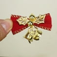 thumbnail image 3 of Paquete de 16 lazos de Navidad con campanas, Mini lazo de Navidad, manualidad para regalo, adorno, decoración colgante para árbol de Navidad, 3 of 5