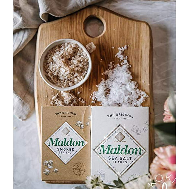 Maldon Salt, Sea Salt Flakes, 8.5oz Kosher, Natural, Handcrafted, Gourmet,  Pyramid Crystals