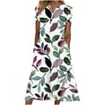 thumbnail image 2 of SMihono Robe d'Été Bohème pour Femmes Grande Taille Mode Décontractée d'Été avec Poches Manches Courtes Imprimée Col en V, 2 of 4
