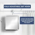 thumbnail image 4 of Mirrorvana Fogless Shower Mirror for Shaving with Hook for Hanging, Anti Fog Shatterproof Surface (Chrome), 4 of 7