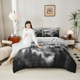 thumbnail image 4 of jejeloiu Tropical Botanical Pine Queen Comforter Set,Natural Landscape Mountain Bedding Sets,Gray Black Bedding Comforter Set For Adults,Luxury Bedroom Decor Reversible,3-Piece, 4 of 8