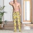 thumbnail image 5 of Mens Pajama Pants - Soft Sleep & Lounge Pants for Men, Garden Honeybee Gnomes Cuteness Casual PJ Bottoms Pants with Pockets, 5 of 5