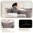 thumbnail image 6 of FFH 55" Corduroy Swivel Chair, Round Lounge Chair Accent Chair, Gray, 6 of 13