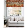 thumbnail image 4 of Pumpkin Happy Thanksgiving Valances for Windows Fall Maple Leaf Brown Wood Kitchen Valance Curtain Rod Pocket Small Curtains for Cafe Bathroom Laundry Basement 60" x 18", 4 of 8