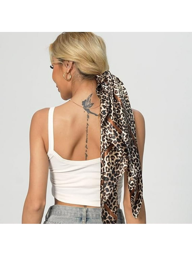 Silk like Leopard Print Head Scarf 35\