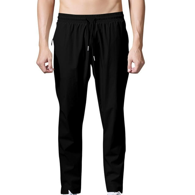 Birdeem Pants for Men Mens Fashion Casual Solid Color Pockets Elastic Rope Pants Sports Fitness Pants