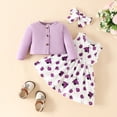 thumbnail image 6 of Newborn Toddler Girls Dress and Cardigan Sets 2 PCS Infant Girl Floral Print Sleeveless Dress and Long Sleeve Cardigan Set for 6 Months-3 Years, 6 of 9