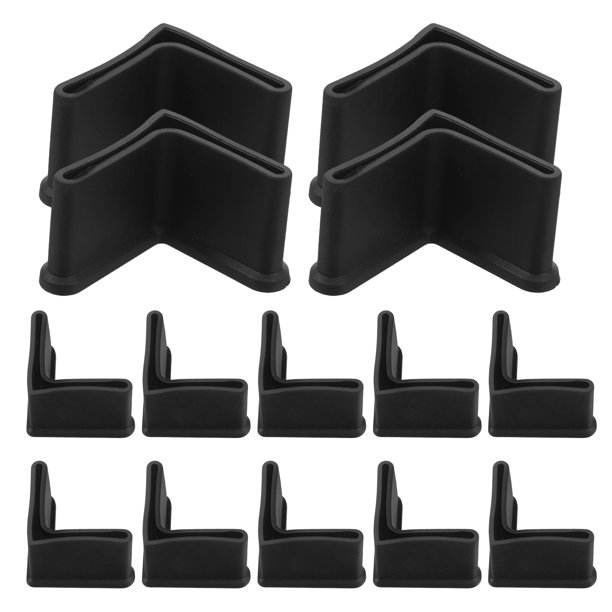 BESTYASH 20Ud Protectores De Pies Para Muebles De Plástico En L Antideslizantes Para Hogar Color Negro