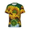 thumbnail image 5 of Vsdgher Sunflowers in Bucket Print Men's Dry Fit Mesh Athletic Shirts Moisture Wicking Tennis T-Shirt Tops, 5 of 9