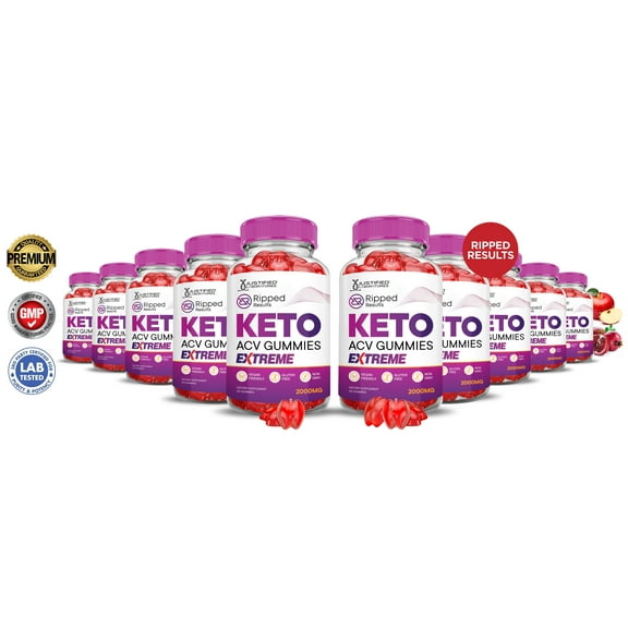 (10 Pack) Ripped Results Keto Extreme ACV Gummies 2000mg Dietary Supplement 600 Gummys