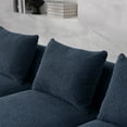thumbnail image 3 of Sectional Sofa, U-Shaped Couch with2 Single Seat, 2 Chaises and 2 Ottomans, Modular Modern Sofa Couch with Ottoman, Filled Reversible Sofa Couch with Waist Pillows (Navy), 3 of 9