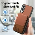 thumbnail image 4 of For Samsung Galaxy S25 Edge Wallet Phone Case,Twill Pattern Design,With Card Slots,Flip Premium PU Leather Magnetic Closure Kickstand Heavy Duty Protective Shockproof Rugged Phone Case,Brown, 4 of 9