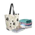 thumbnail image 2 of FORMRS Womens Canvas Tote Bag with Zipper Inner Pocket Shoulder Handbag, Small Black Flowers, 2 of 7