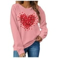 thumbnail image 2 of Valentines Day Sweatshirts for Women 2026 Funny Love Heart Graphic Crewneck Pullover Cute Holiday Long Sleeve Tops Pink L, 2 of 4
