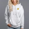 thumbnail image 2 of Women's 330g 100% Cotton Yellow Smiley Face Pattern Design Hoodie, 2 of 16