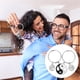 thumbnail image 2 of WORGEOUS 1 pareja pareja llavero encanto yin yang tecla pendant decorativo llave adorno, 2 of 7