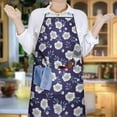 thumbnail image 6 of Pioneer Flower Floral Print Pattern Cotton Linen Apron with Pockets, Waterproof Adjustable, 33x27 Inch for Kitchen, Gardening, BBQ, Salon, 6 of 6