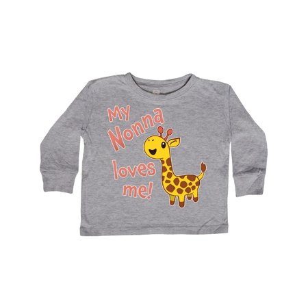 

Inktastic My Nonna Loves me- cute giraffe Gift Toddler Boy or Toddler Girl Long Sleeve T-Shirt