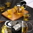 thumbnail image 2 of Tetera de vidrio con infusor extraíble, tetera segura, juego para preparar té en flor y de hojas sueltas, 2 of 7