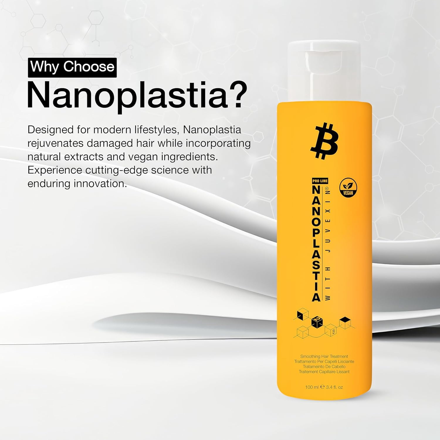 GK HAIR Vegan Nanoplastia Smoothing Hair Treatment – Brazilian keratin for frizz control – Deep conditioning hair mask for damaged, dry, curly hair – salon-grade protein repair & heat protection