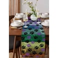 thumbnail image 2 of Table Runner 36 Inch Long - Abstract Colorful Wood GrainDecorative Table Scarf,Black Purple Animal FootprintsDining Table Runners for Wedding Party Kitchen Dining Tables, 2 of 7