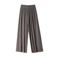 thumbnail image 3 of ClodeEU Women's Ice Silk Wide Leg Pants, High Waisted Summer Drape Trousers with Casual Pleats Gray,Womens Plus M, 3 of 3