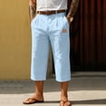 thumbnail image 2 of Men'S Cropped Pants Straight Leg Casual Trousers Multi Color Lightweight Summer Outdoor Beach Vacation Daily Bottoms, 2 of 4