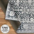thumbnail image 4 of ReaLife Machine Washable Rug - Stain Resistant, Non-Shed - Eco-Friendly, Padded, Family & Pet Friendly - Premium Recycled Fibers -Vintage Distressed Trellis -Charcoal, Dark Gray, Ivory, 7'6" x 9'6", 4 of 5