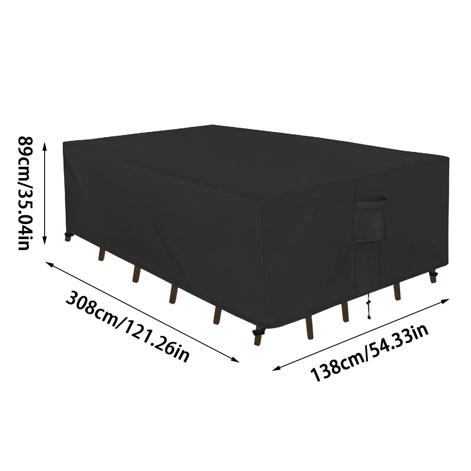 Heavy Duty Patio Furniture Covers Waterproof, Outdoor Table and Chair Set Cover with Windproof Buckle Straps for Sectional Sets