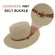 thumbnail image 2 of 56-58 cm circunferencia del sombrero sombrero de paja superior plano sombrilla de verano para mujer sombrero con hebilla de cinturón sombrero para sol de playa, 2 of 5