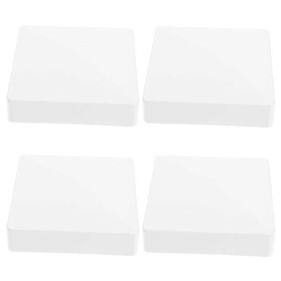 Beaupretty 4Pcs White Pyramid Fence Post Caps Waterproof Outdoor Fence Post Toppers