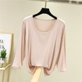 thumbnail image 2 of Yuyuzo Hauts de Pyjama pour Femmes Manches Courtes Chemises Surdimensionnées Col Rond T-Shirts Vêtements de Nuit Doux et Confortables, 2 of 4