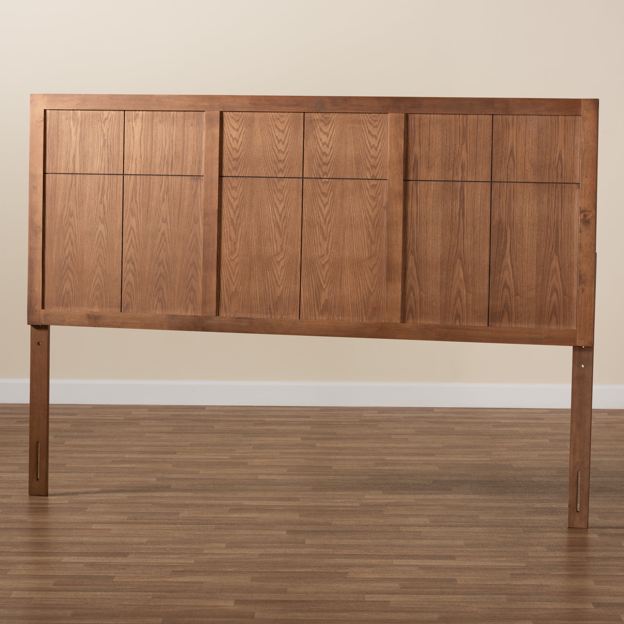 Baxton Studio Monroe Transitional Wood Back Support Engineered Wood Headboard, King, Ash Walnut